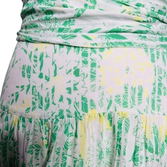 Poupette St Barth Della Floral Mini Dress Green Yellow Size S - Picture 9 of 14